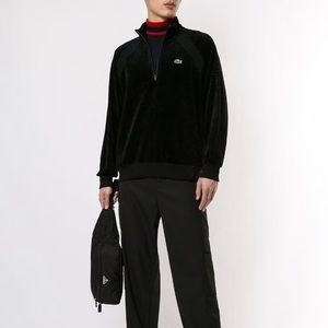 Supreme x Lacoste black velour half zip (men’s M)